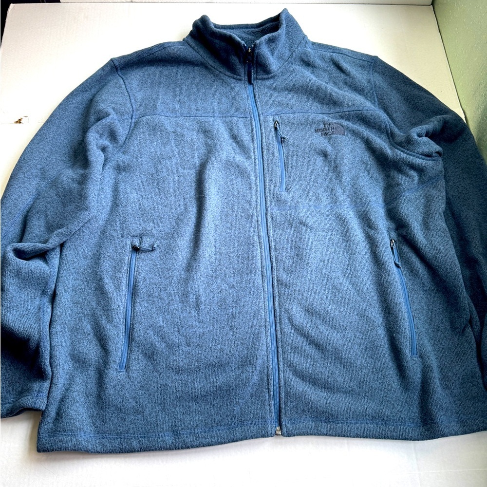 North face men's blue fleece jacket size xxl